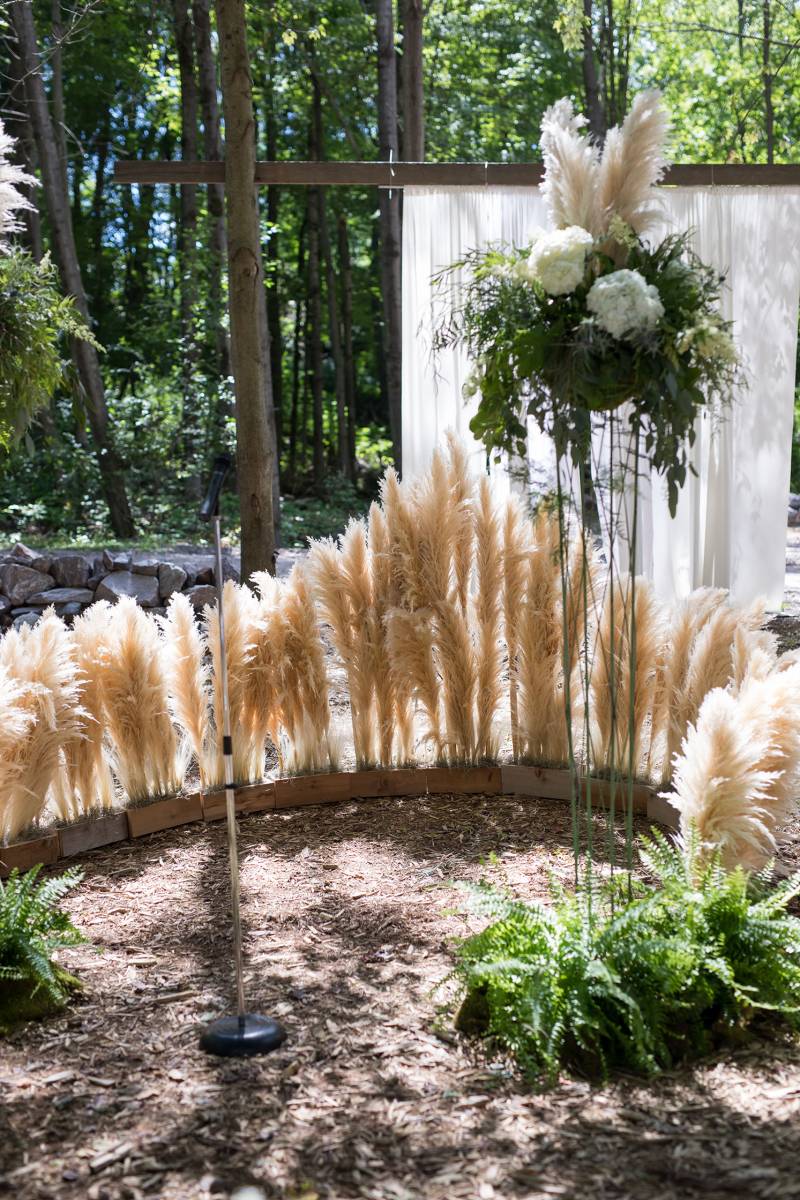 pampas grass ceremony design arch arbor floral flowers boho