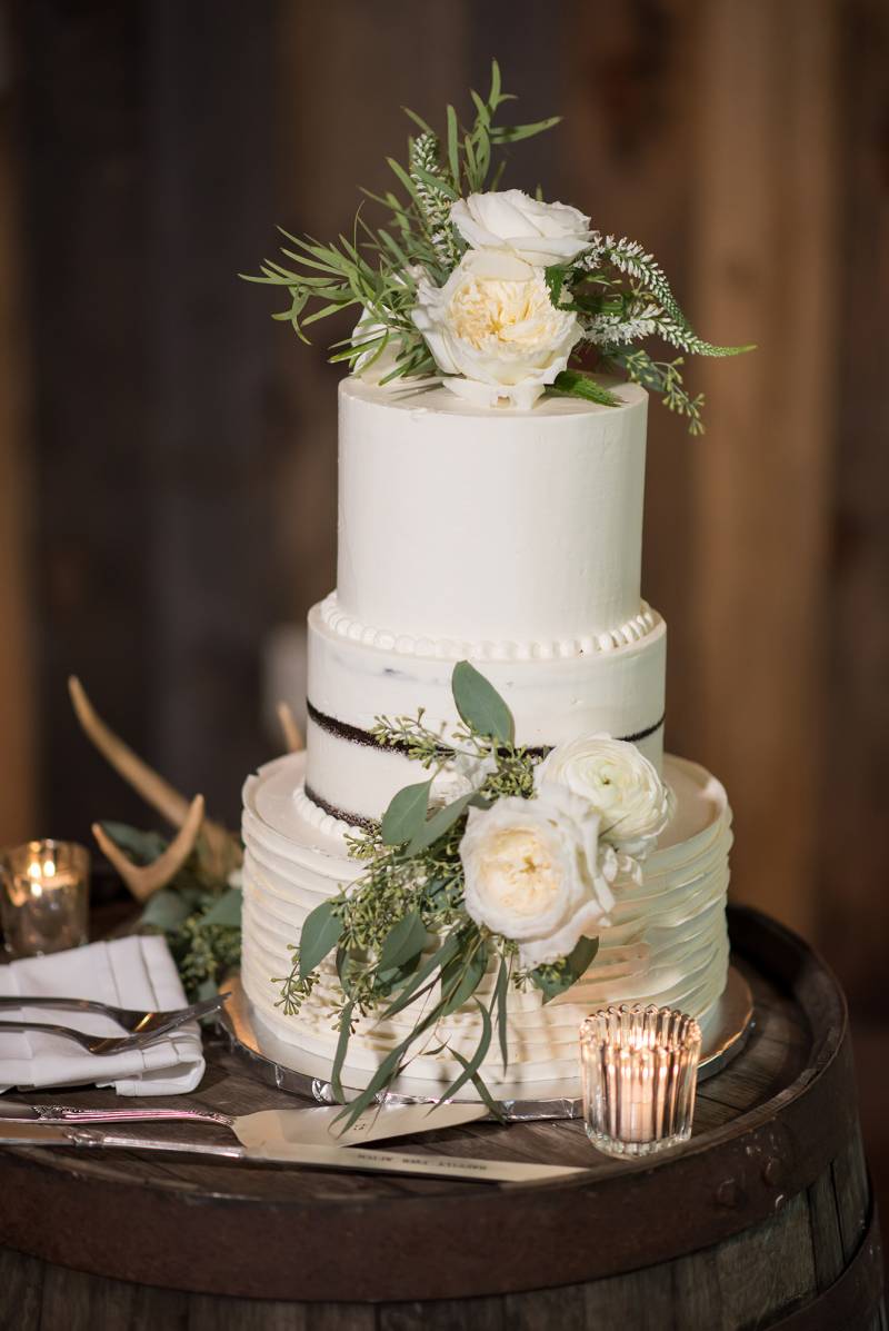 white wedding cake