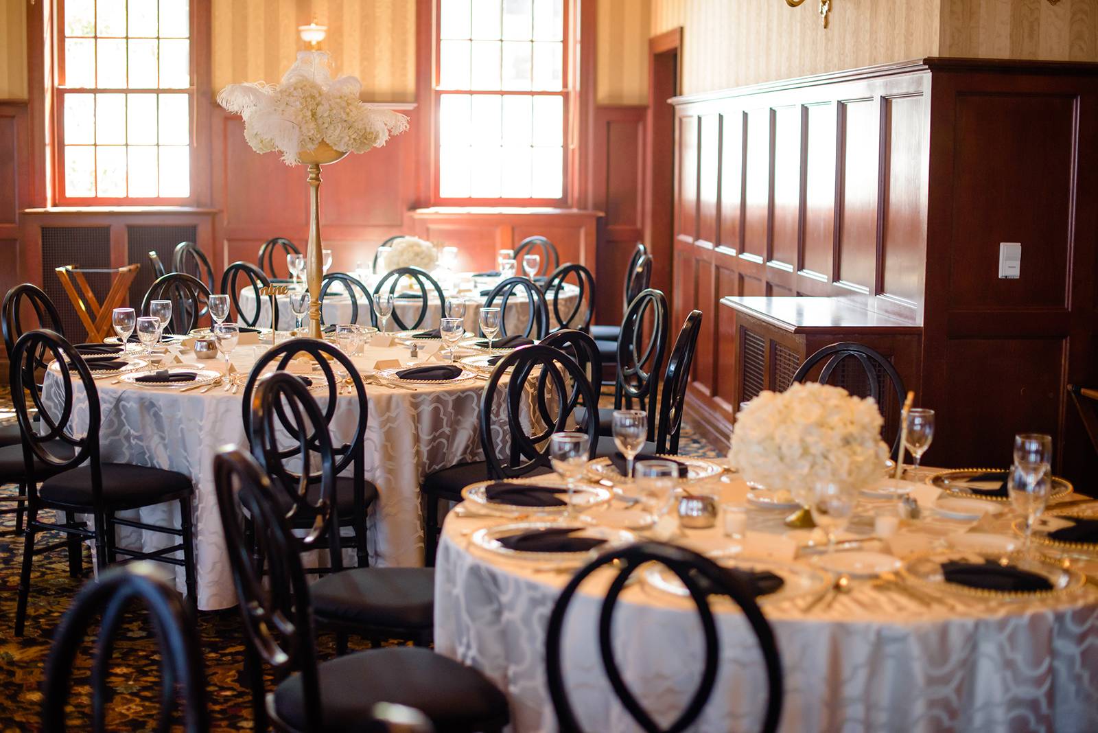 wedding reception design, wedding chairs, tall centerpieces, luxury modern old hollywood glam weddin