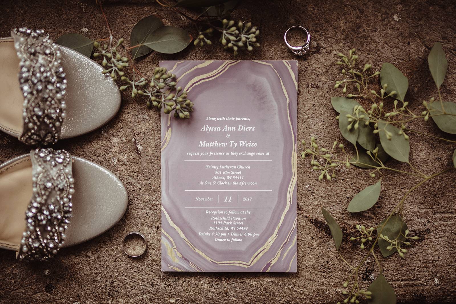 agate geode gold grey modern invitation, invites, invitations
