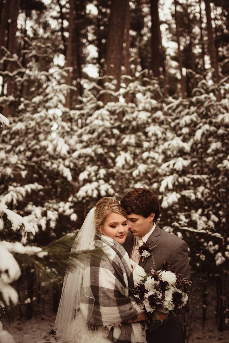 ethereal winter wedding northwoods wisconsin