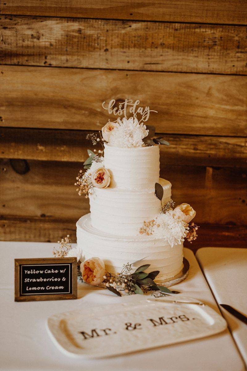 white cake, calligraphy cake topper, best day ever cake topper