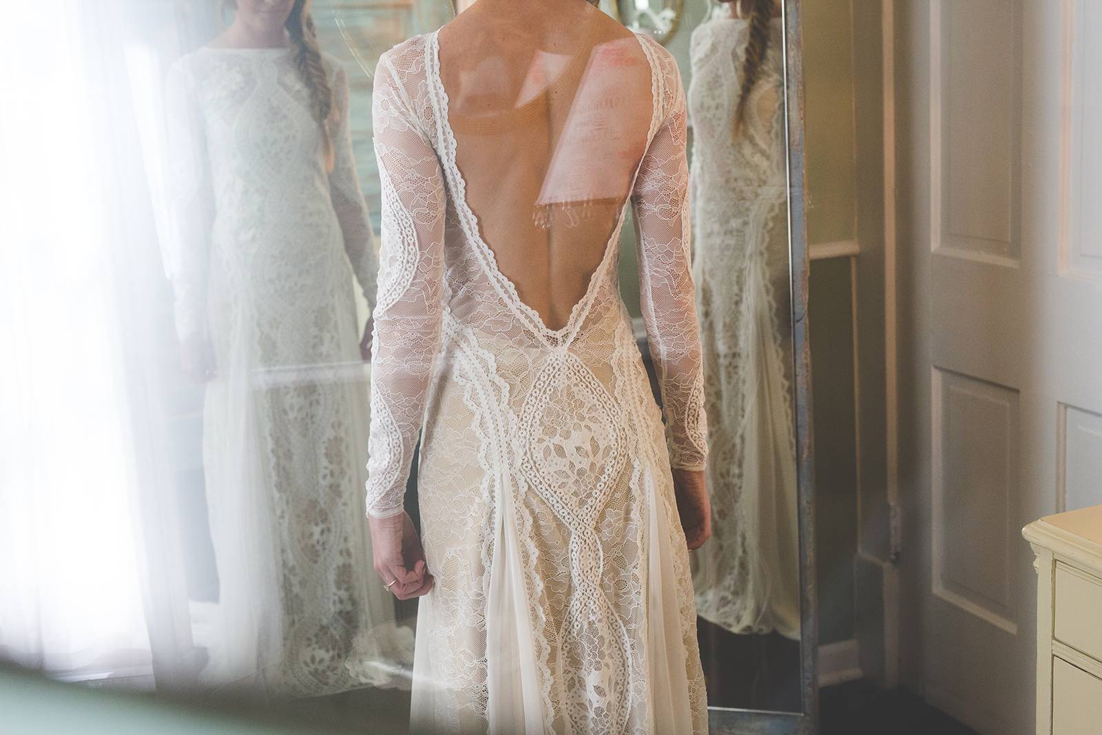 boho lace wedding dress, wedding gown