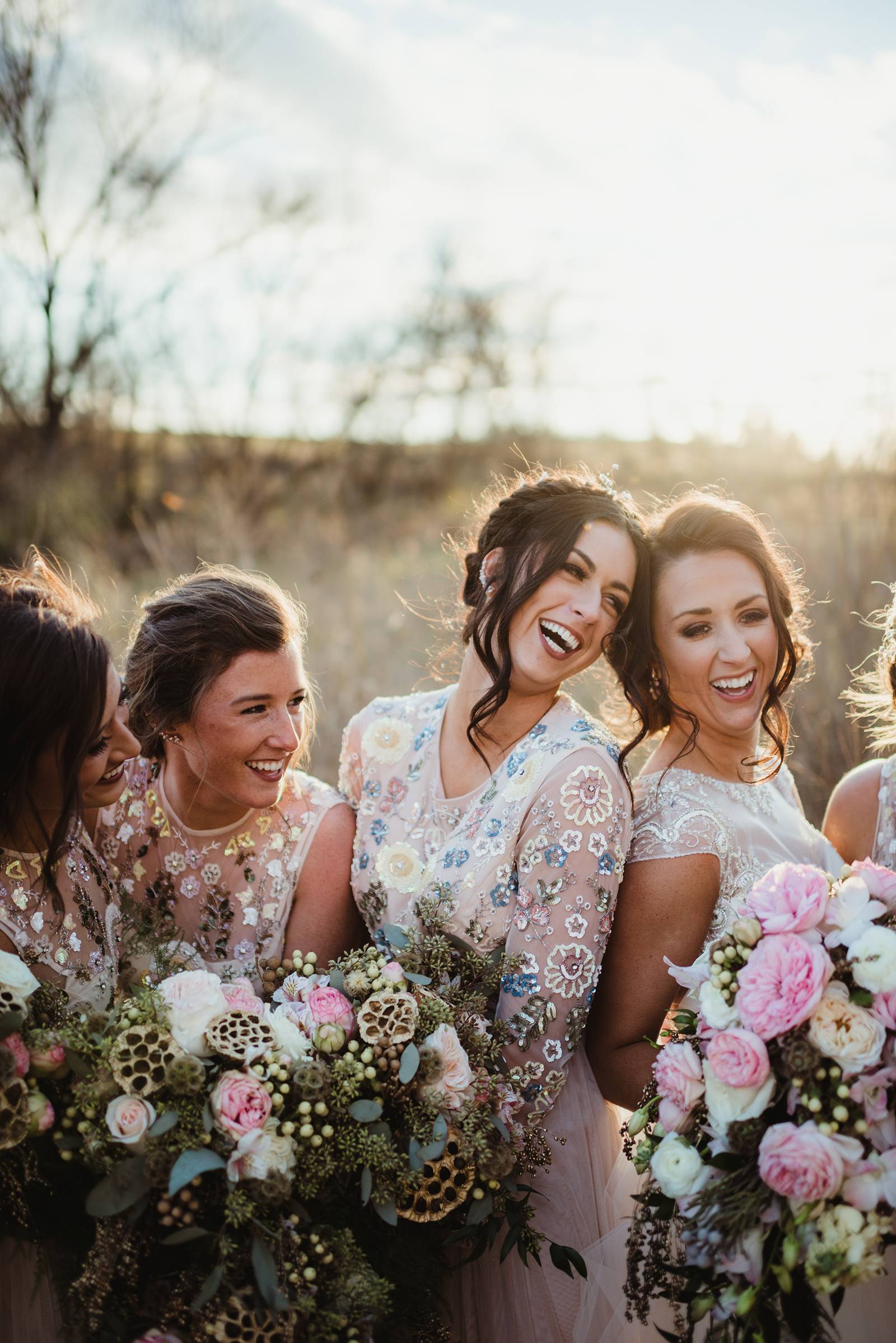 white pink bouquet, flowers, floral, bridesmaid dresses, hair, makeup, unique bouquet flowers