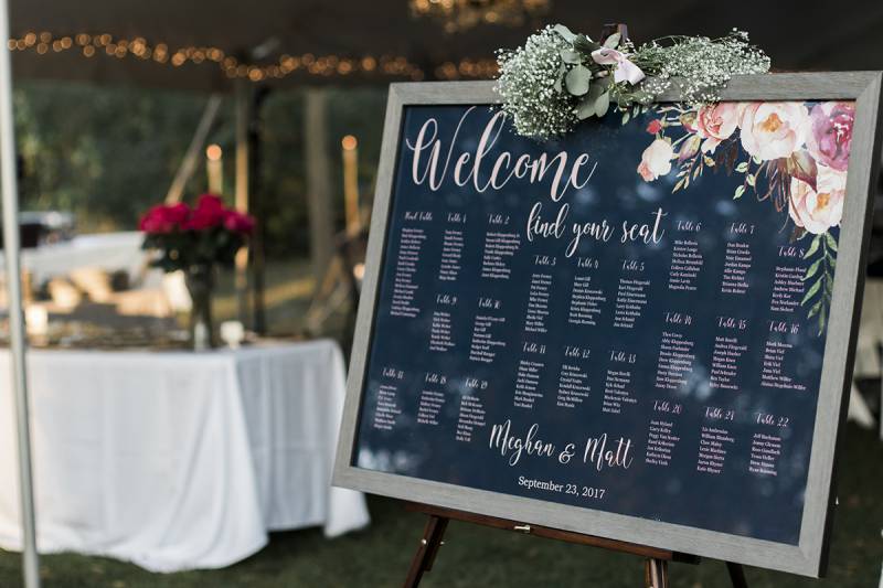 welcome wedding sign, find your seat sign, seating sign, assigned seating, escort card display ideas