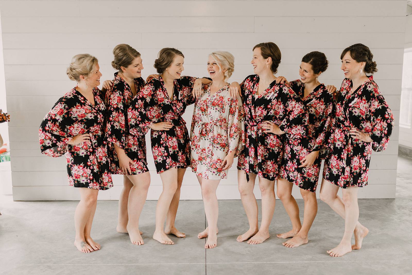 bridesmaid robes, floral bridesmaid robes