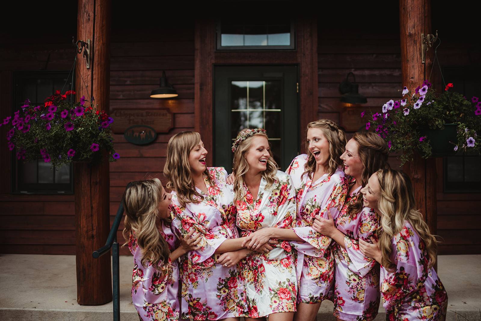 bridesmaid robes, floral robes