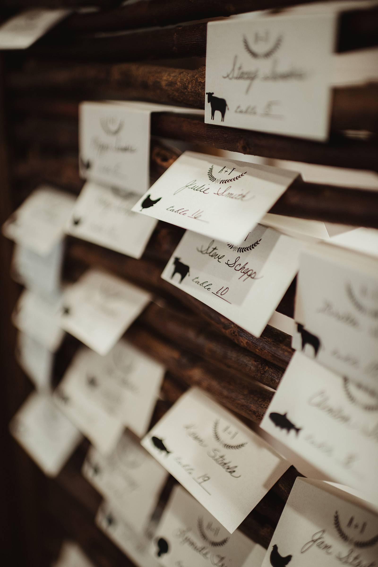 place cards, escort cards table display