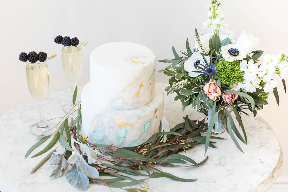 white light blue wedding cake