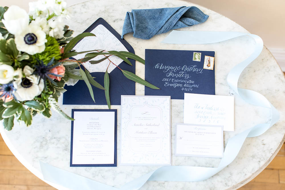 navy blue invitations