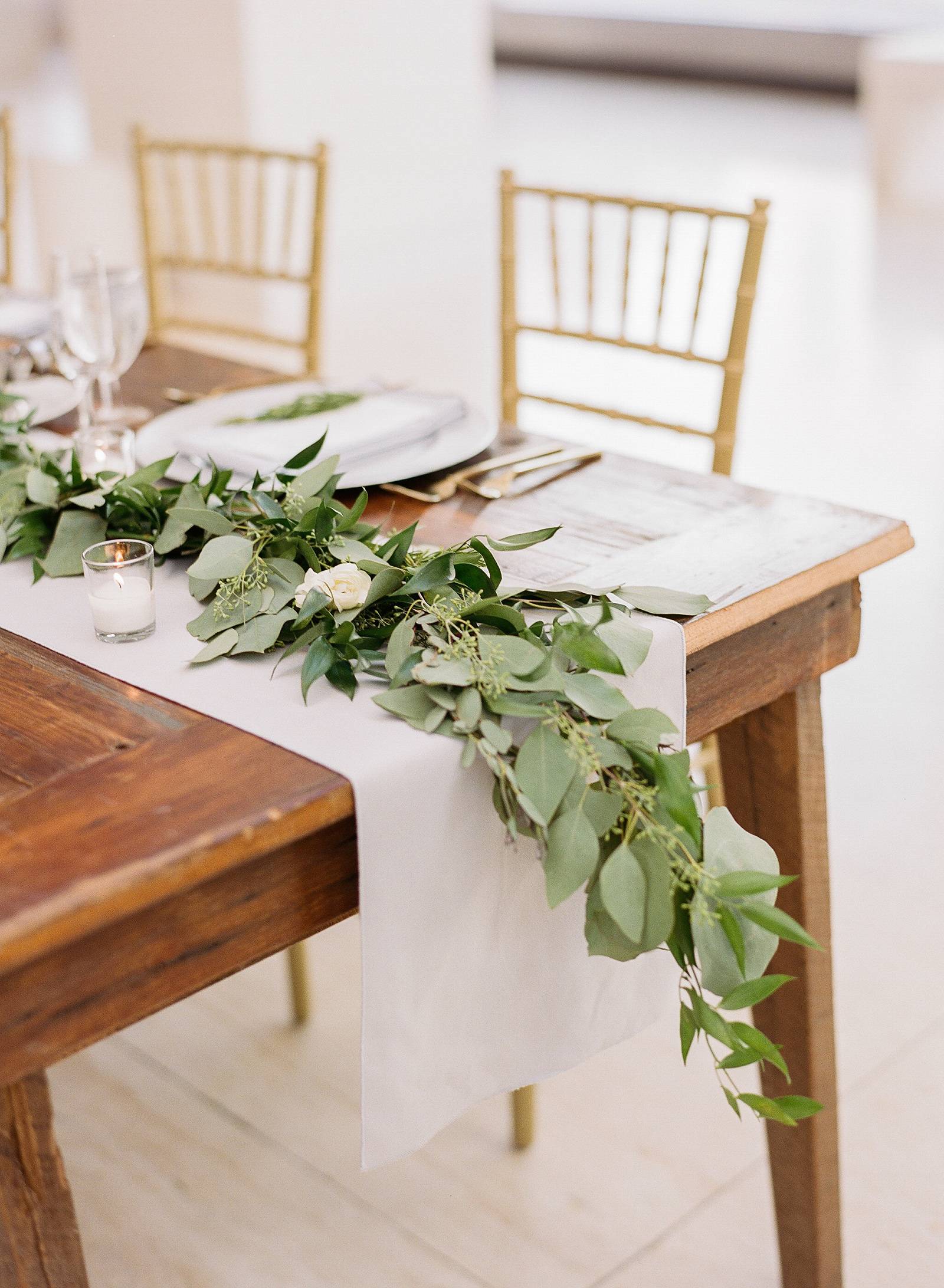 wedding greenery table garland