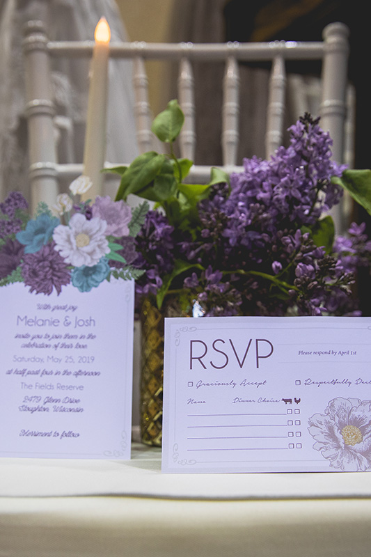 purple lavender invitations