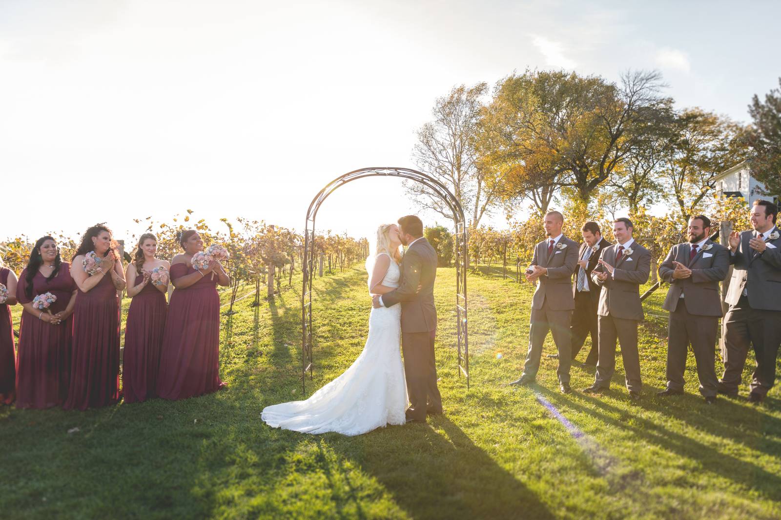 vineyard wedding ceremony arch
