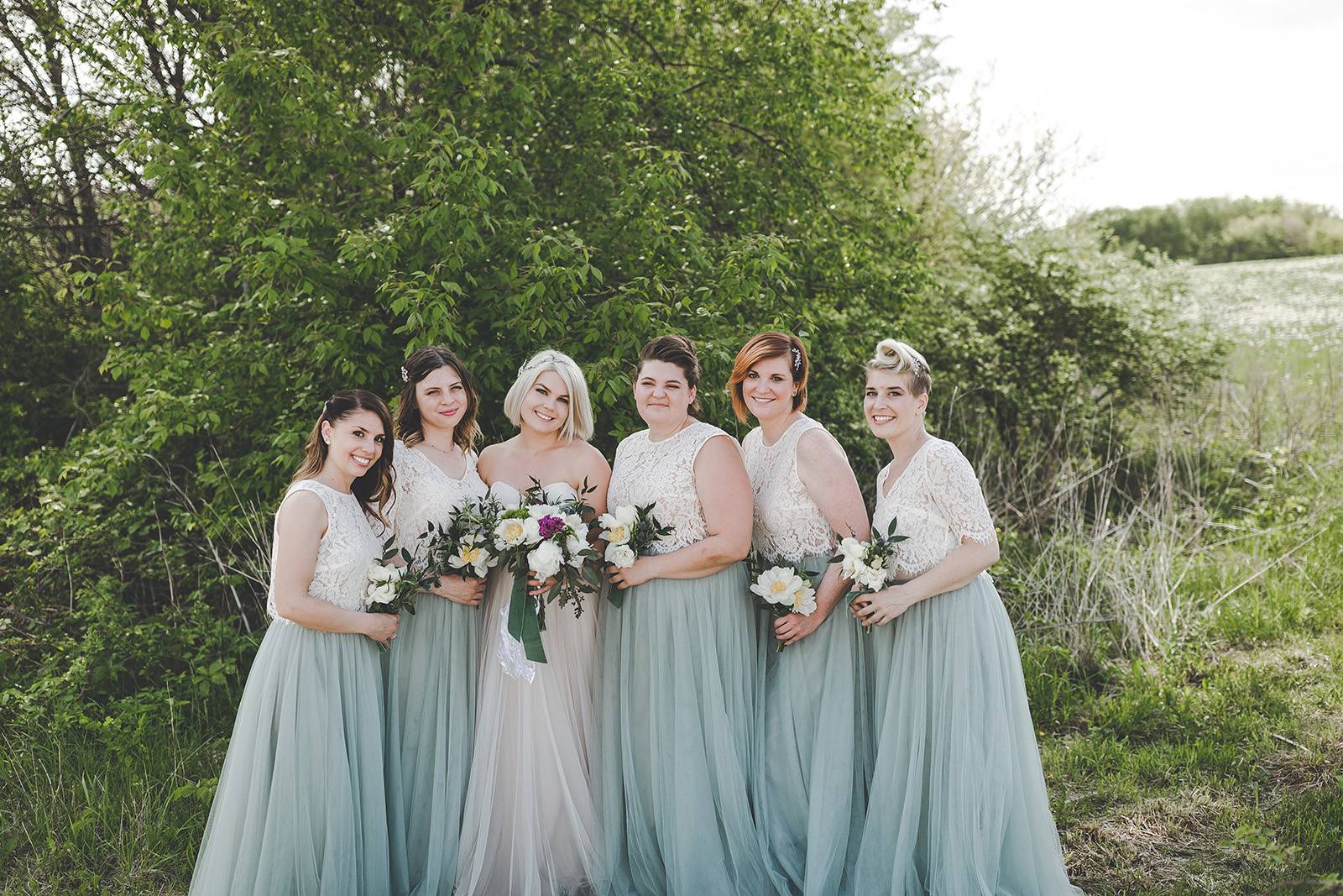 blue teal aqua bridesmaid dresses