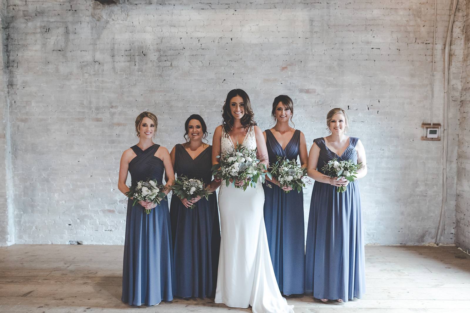 grey gray bridesmaid dresses