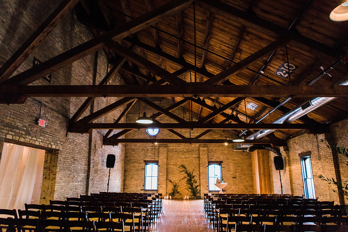 industrial warehouse ceremony