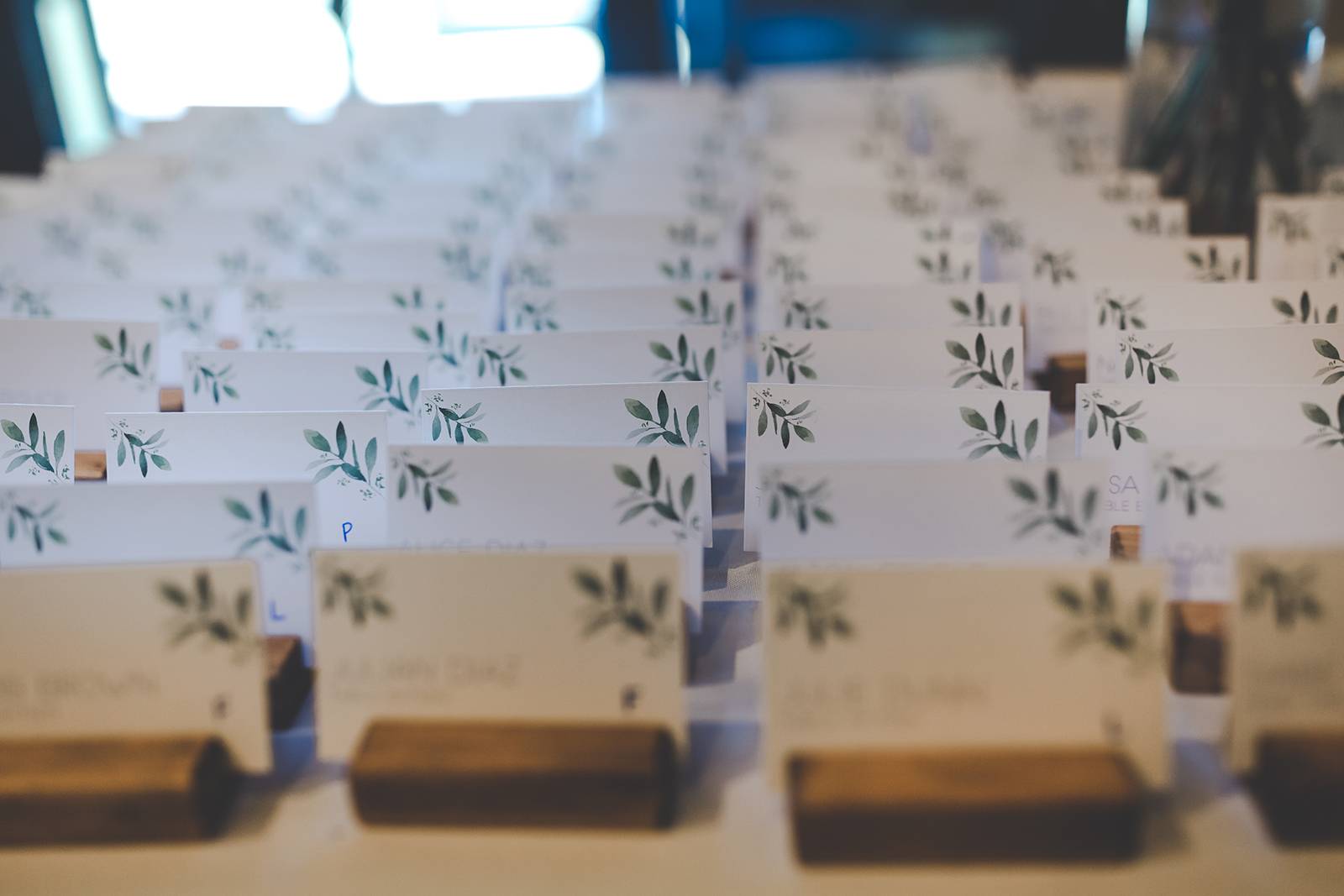 place cards, escort cards display table