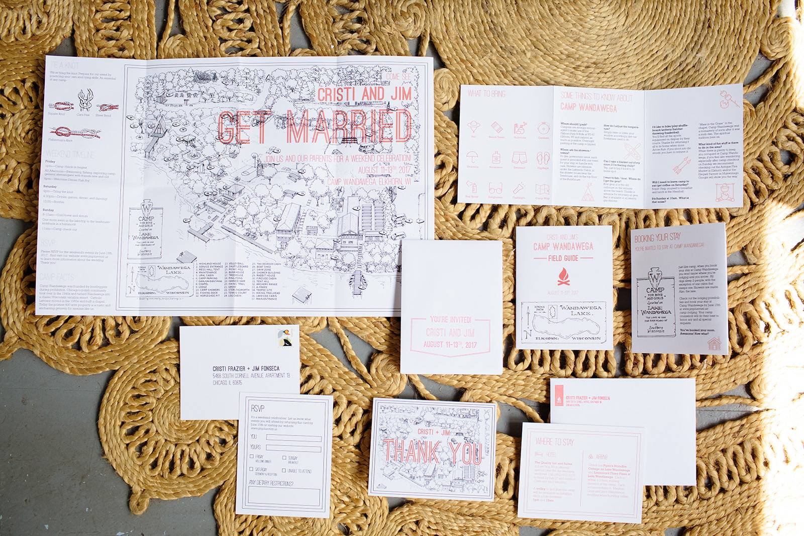 destination wedding weekend invitation suite