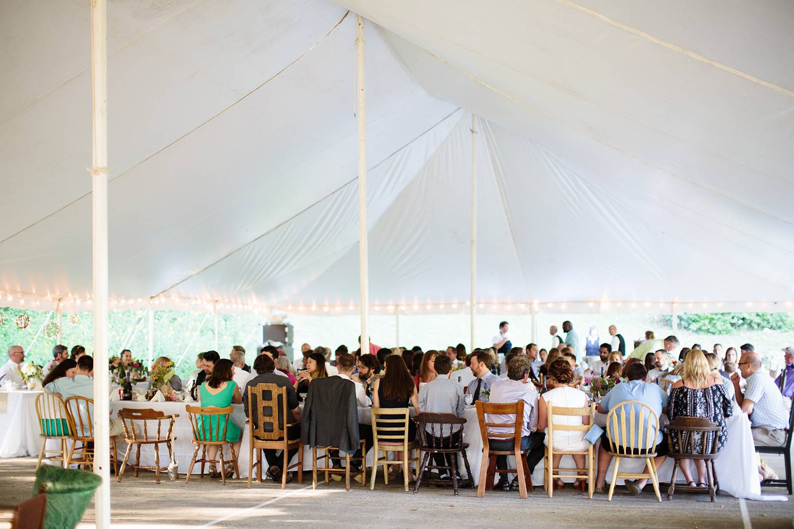 outdoor tented wedding reception