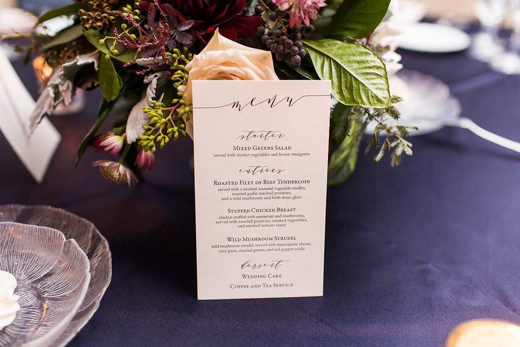 menu stationery