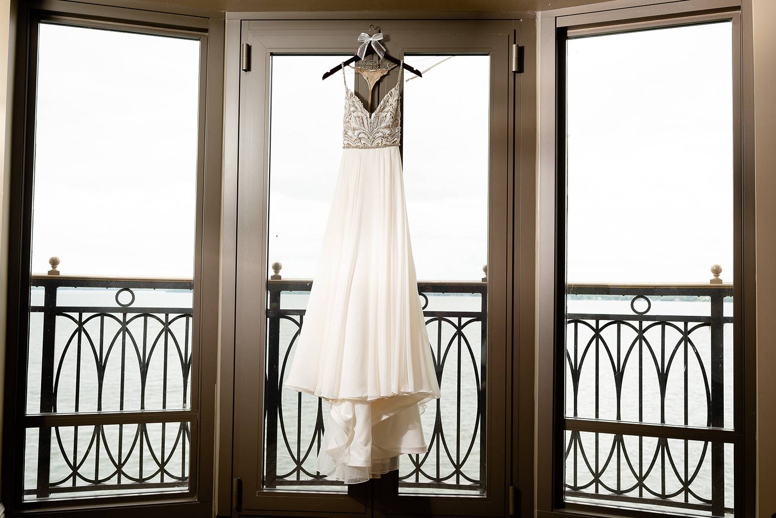 sequin chiffon wedding gown dress