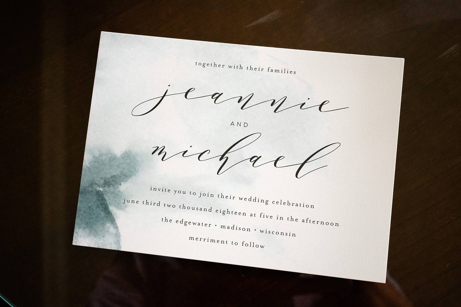 calligraphy watercolor invitations invite
