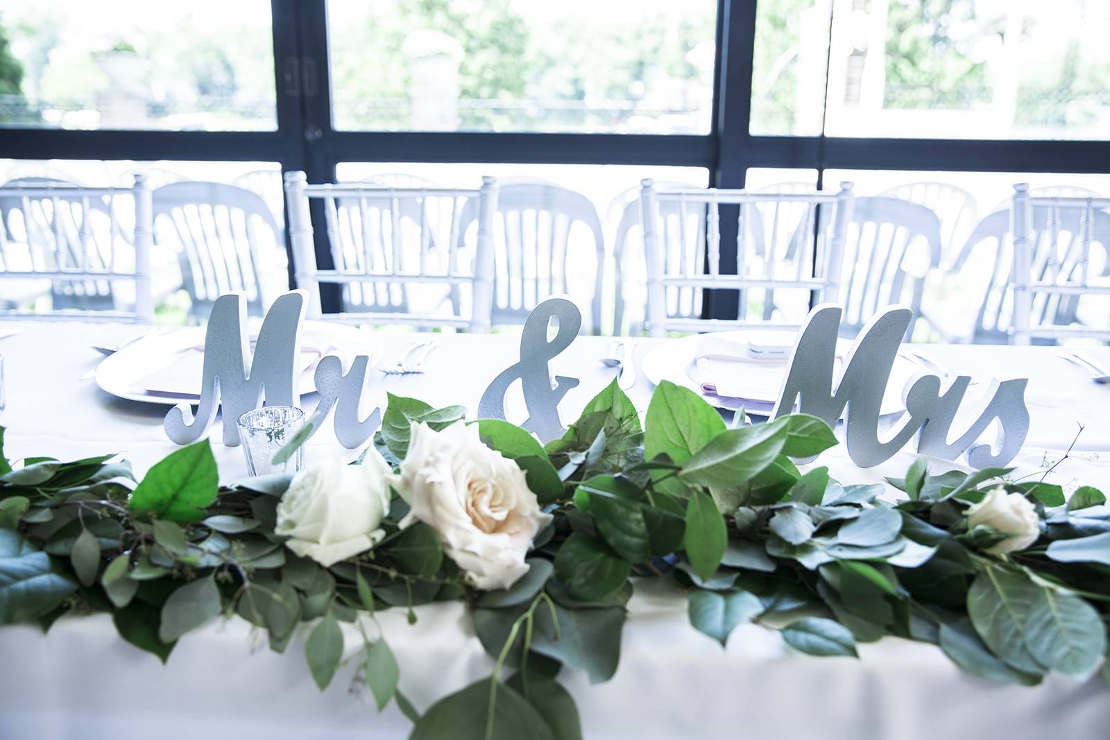 mr and mrs calligraphy sign head table decor