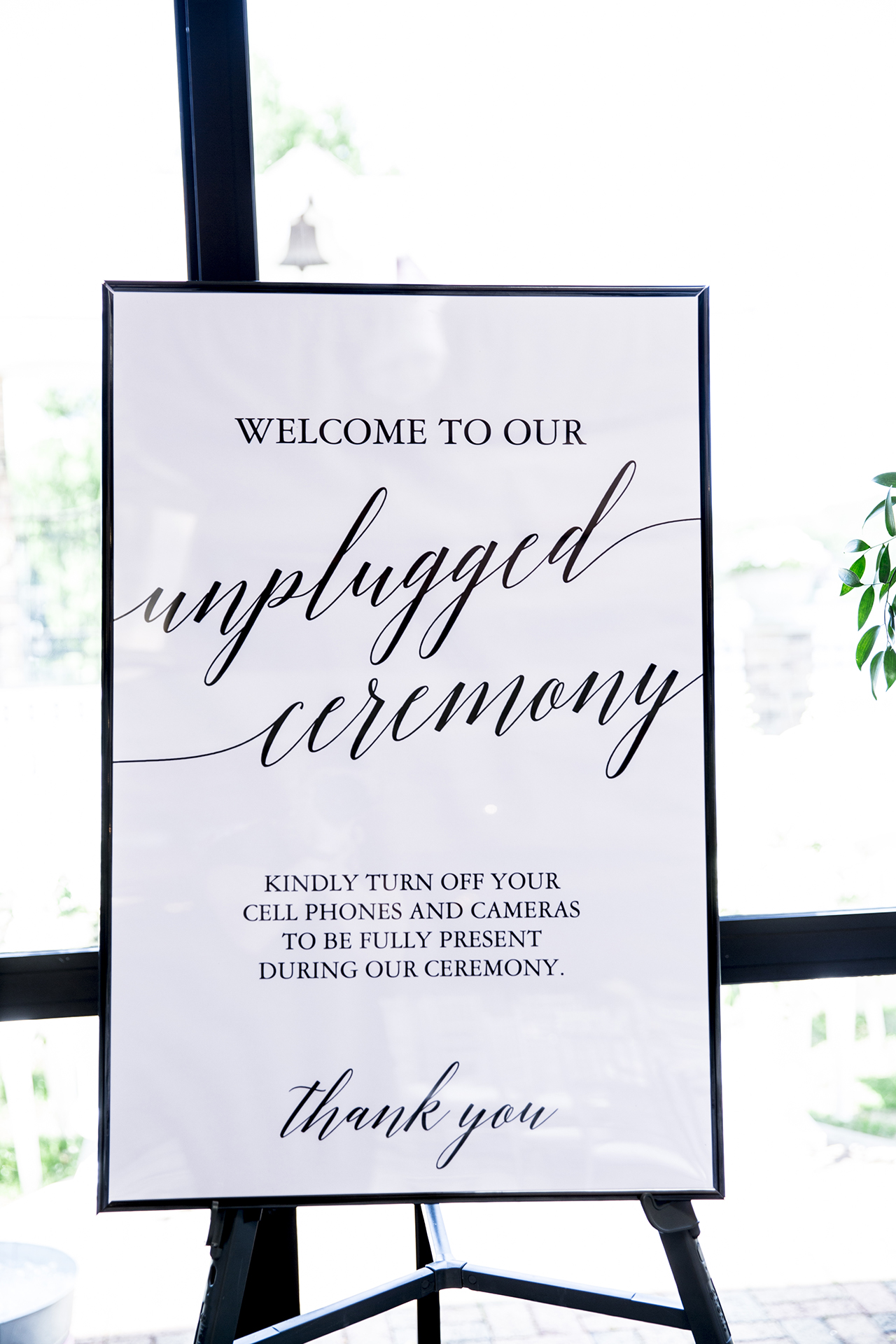 unplugges ceremony wedding sign