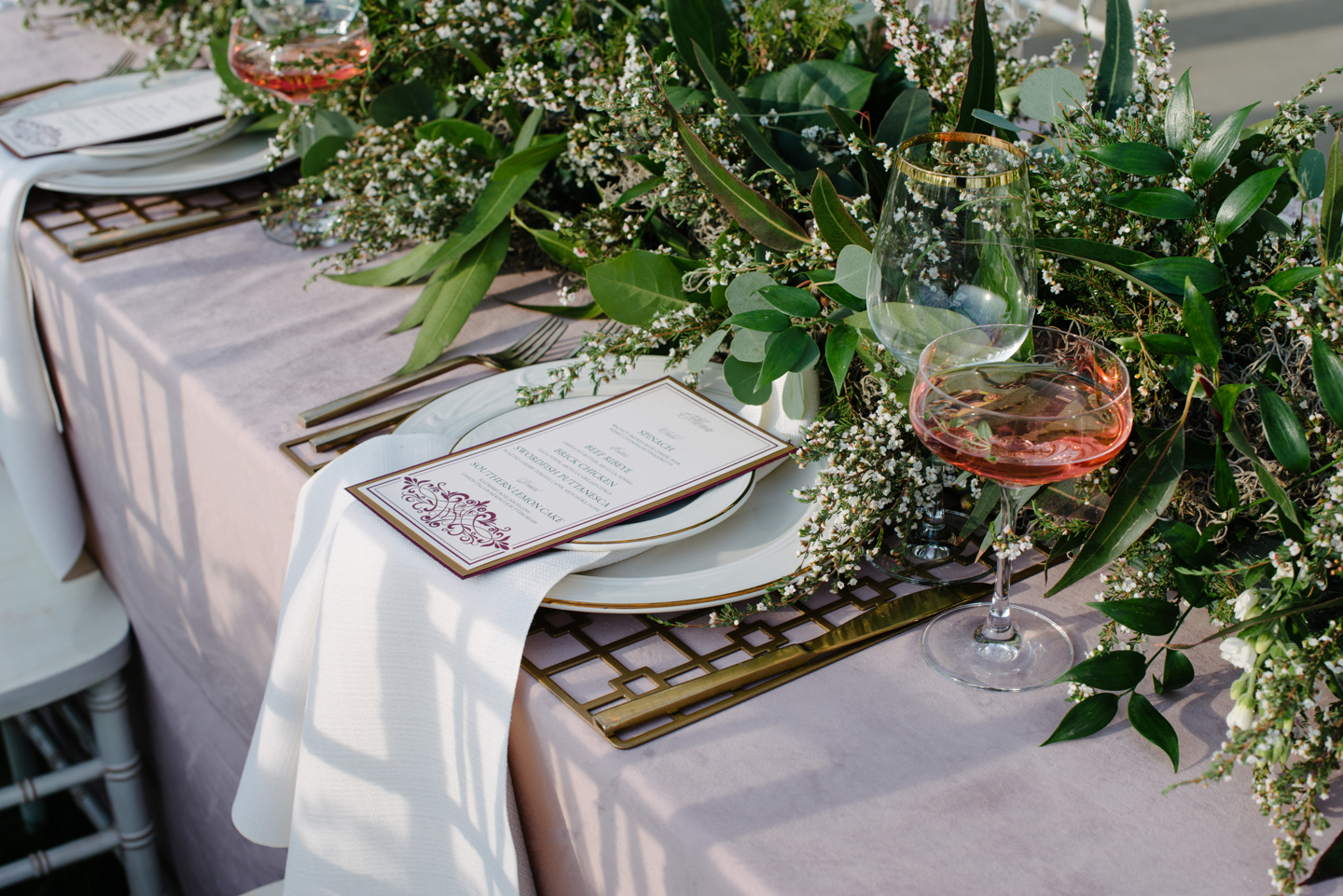 romantic garden wedding table setting
