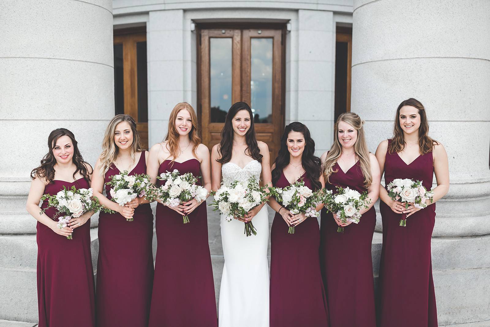 marsala burgundy bridesmaid dresses