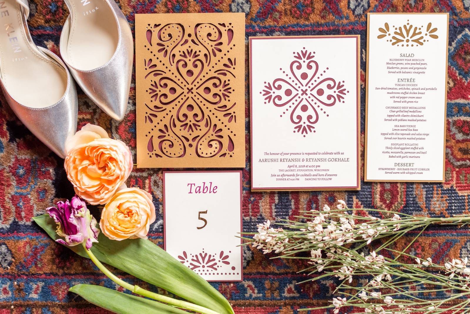 around the world purple lavender wedding invitations