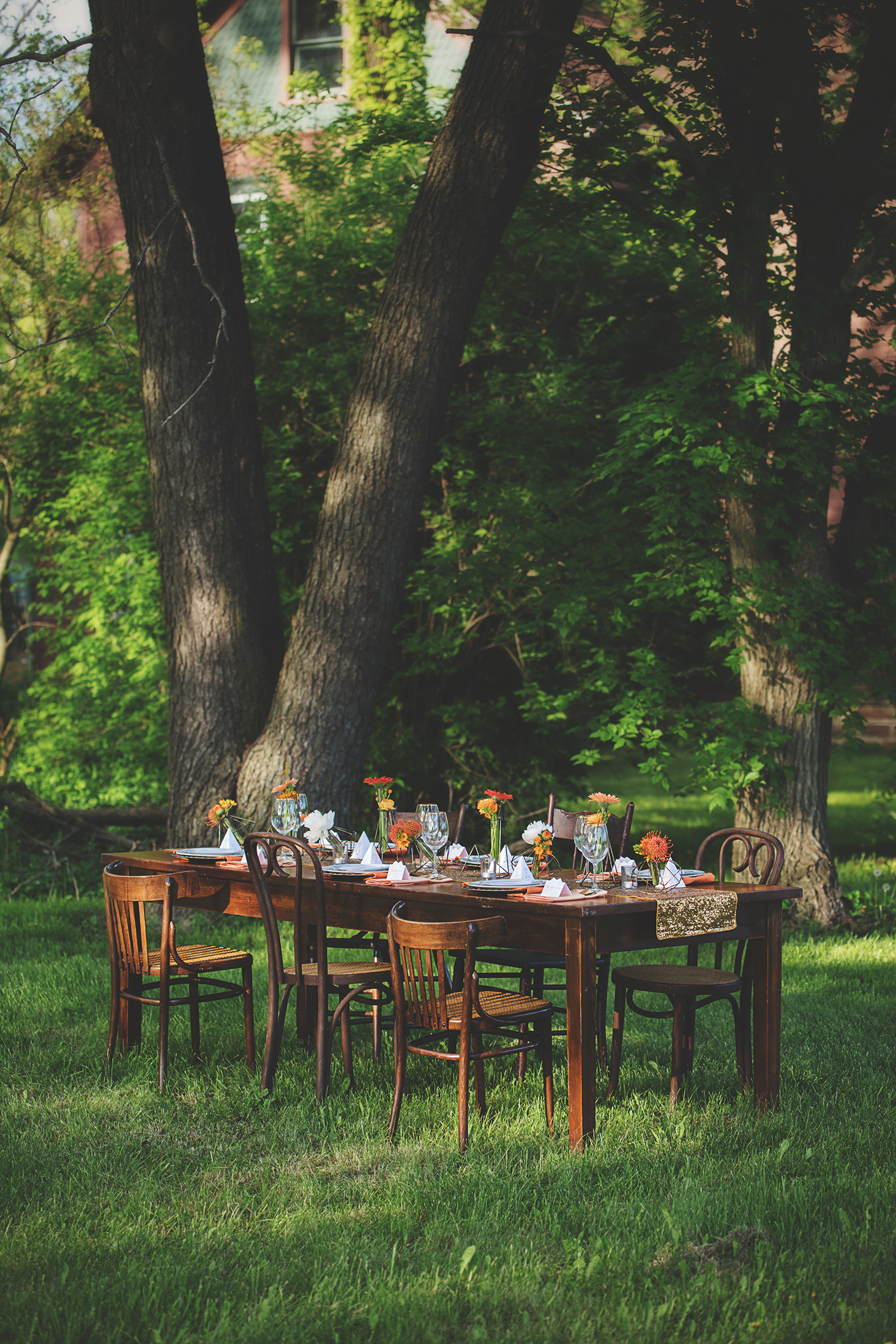 forest woods wedding tablescape