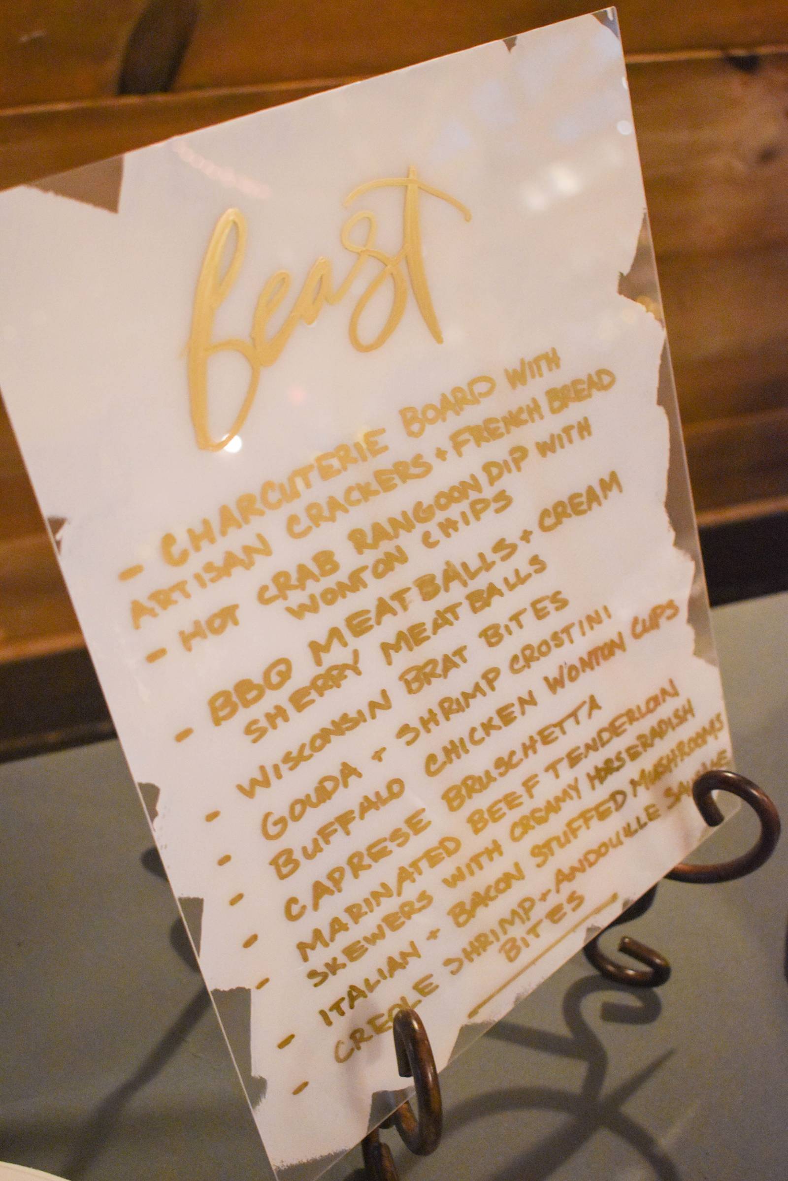 feast food menu sign