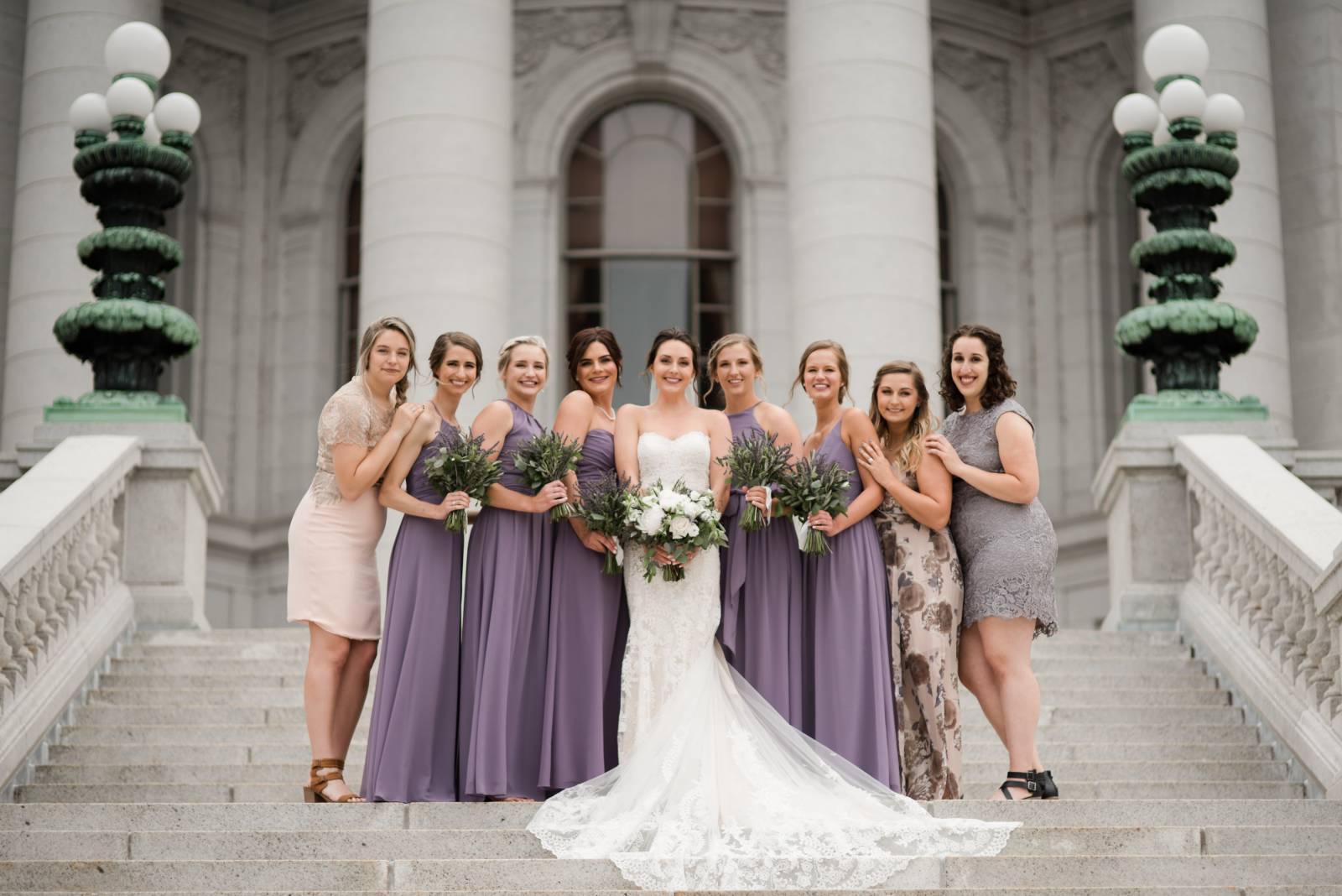 french garden lavender purple bridesmaid dresses