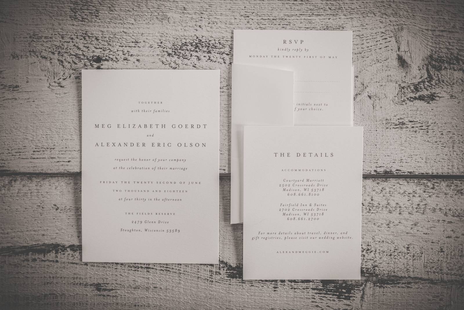 white wedding invitations