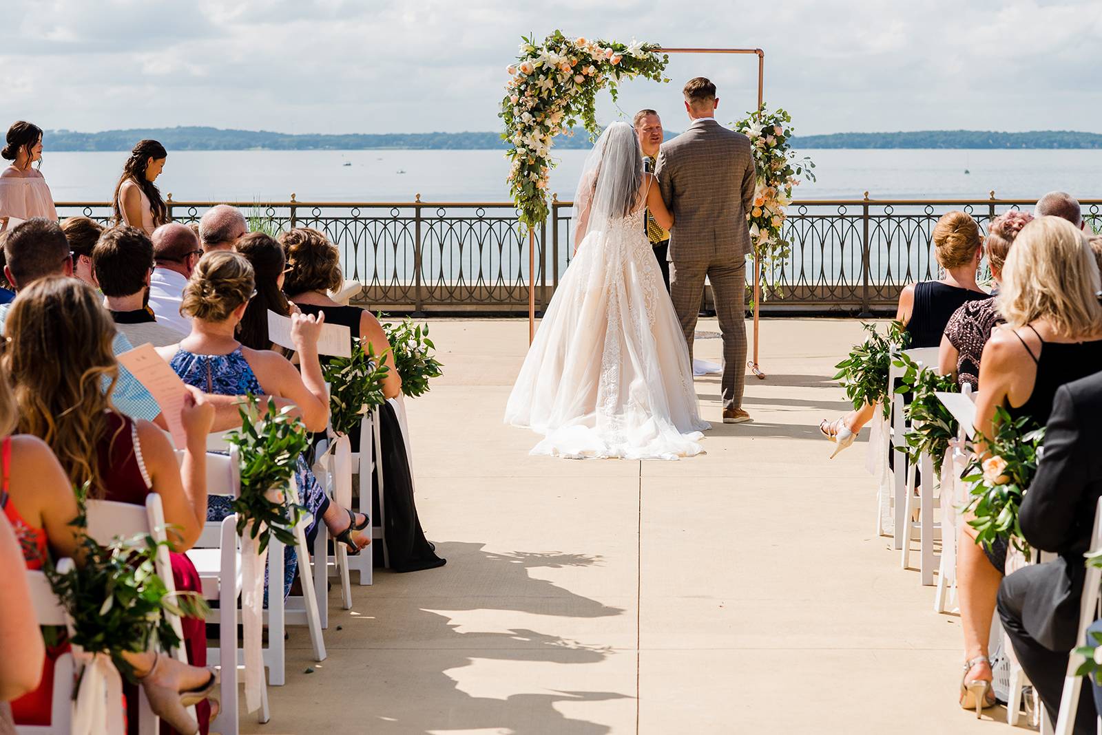 Wisconsin waterfront lakeside wedding ceremony reception venue