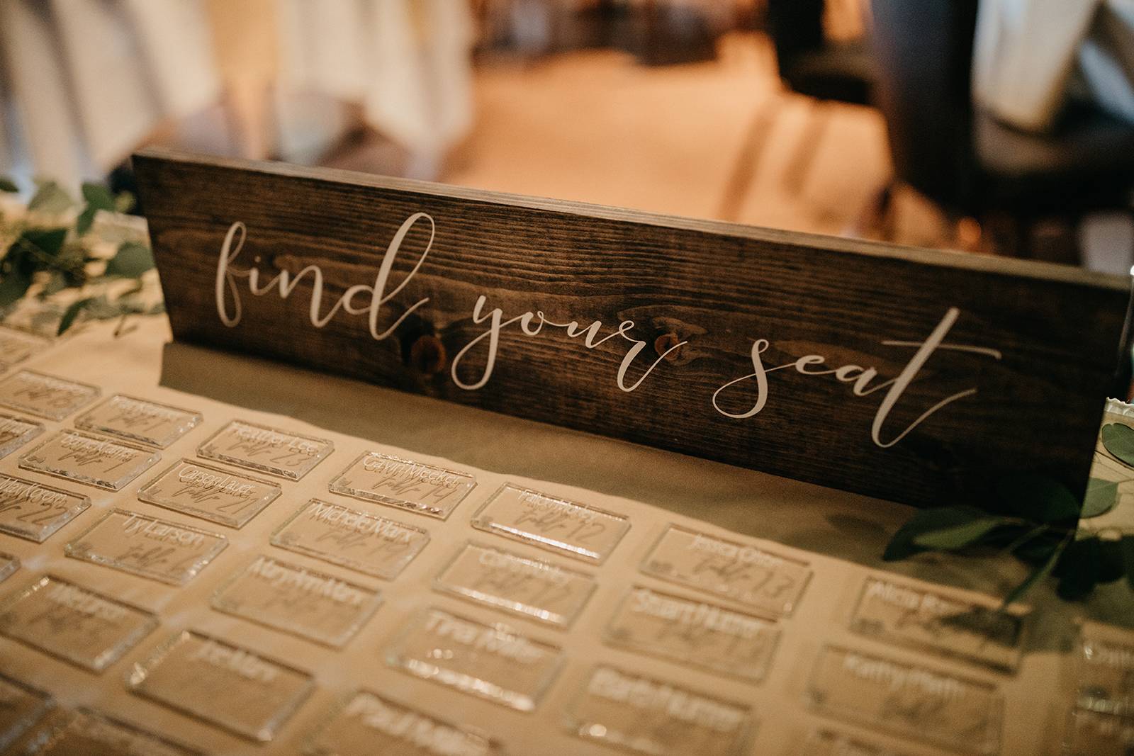 find your seat escort place card display
