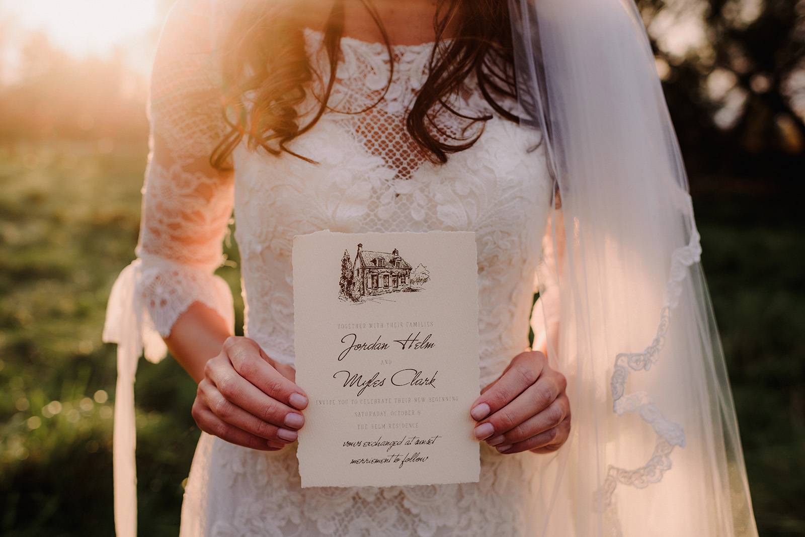 minimalist cotton paper wedding invitations