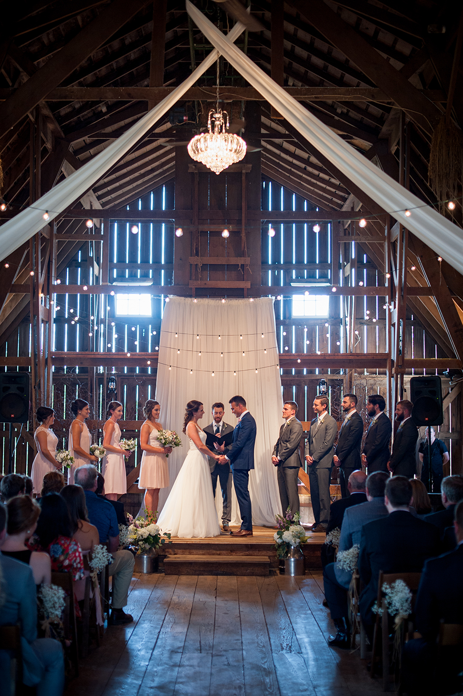 indoor barn ceremony