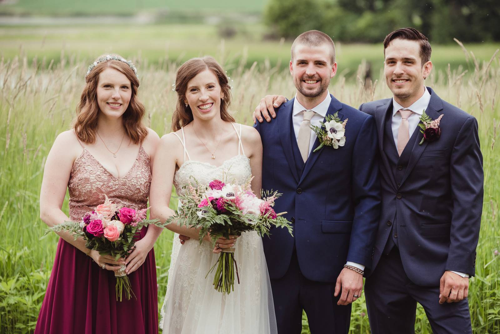 marsala maroon burgundy pink bridesmaid dress florals