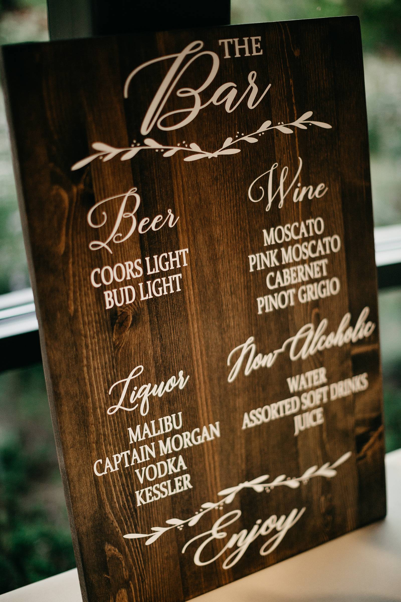 wedding bar sign