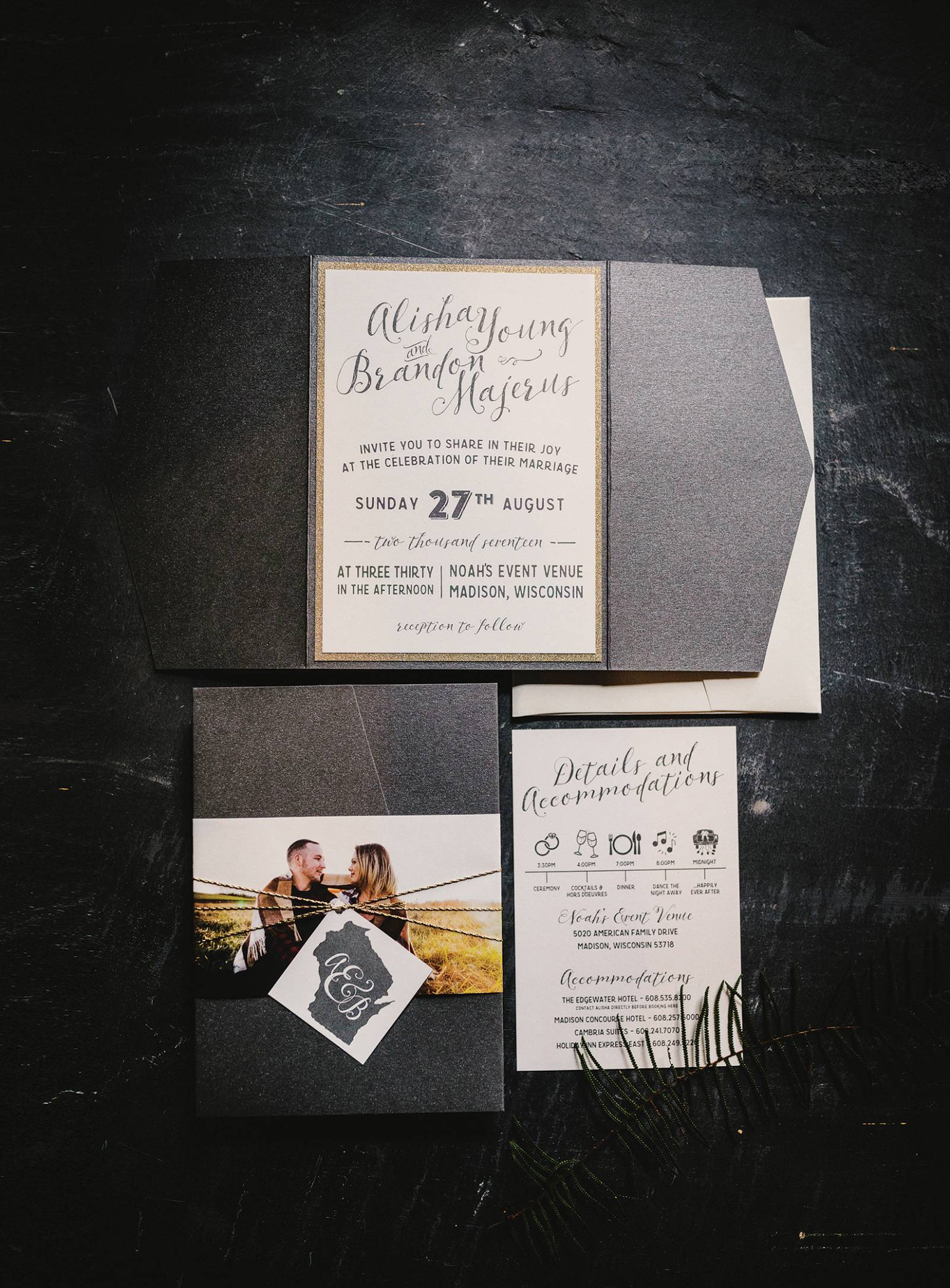 gray grey wedding invitations