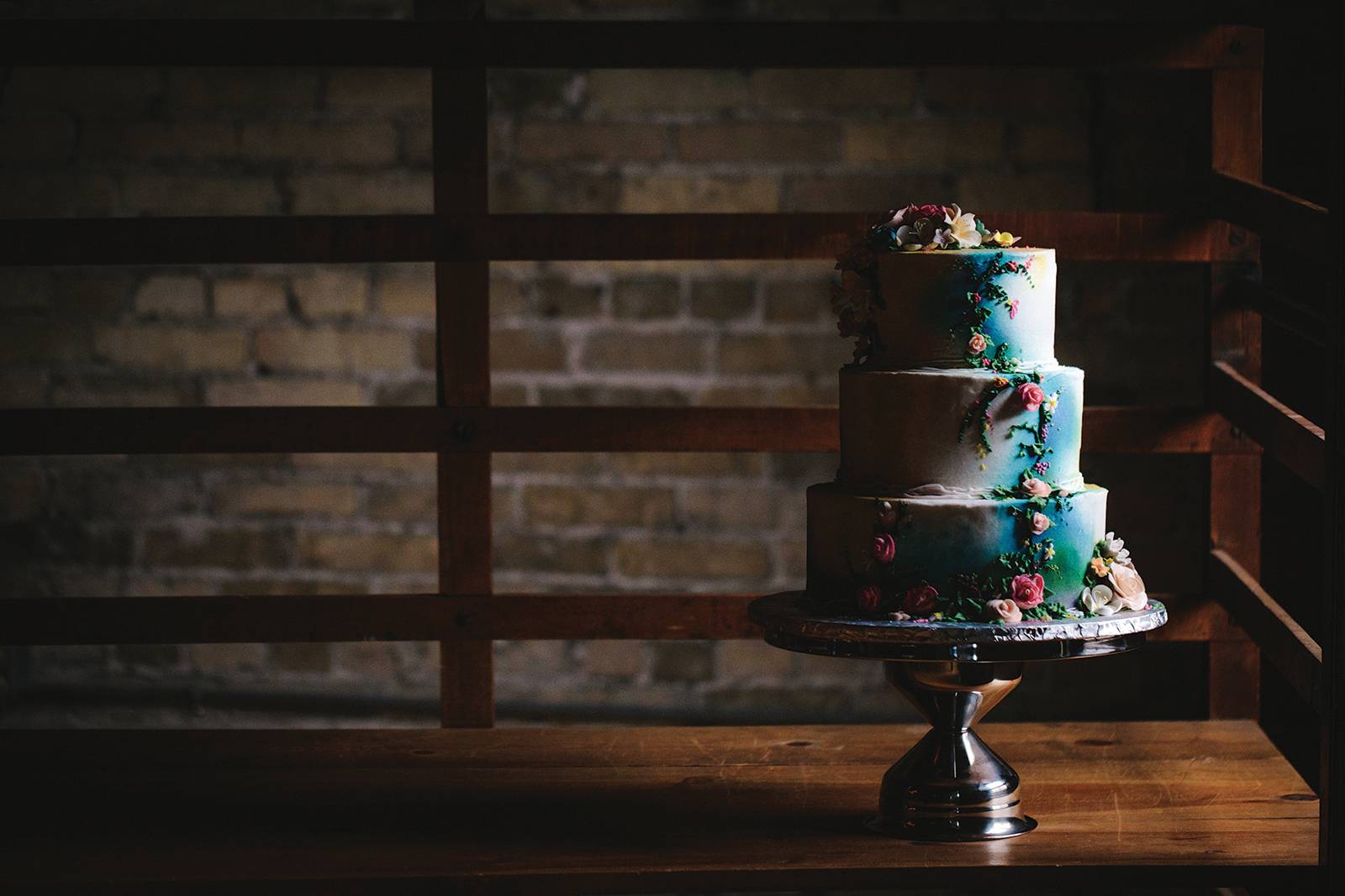 watercolor wedding cake