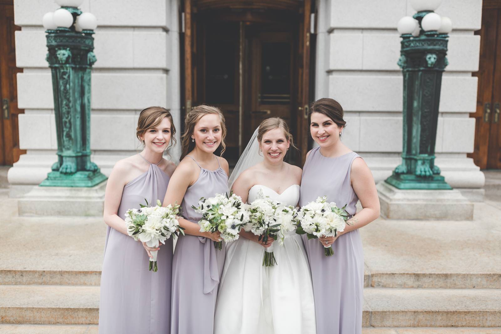 bride, bridesmaids