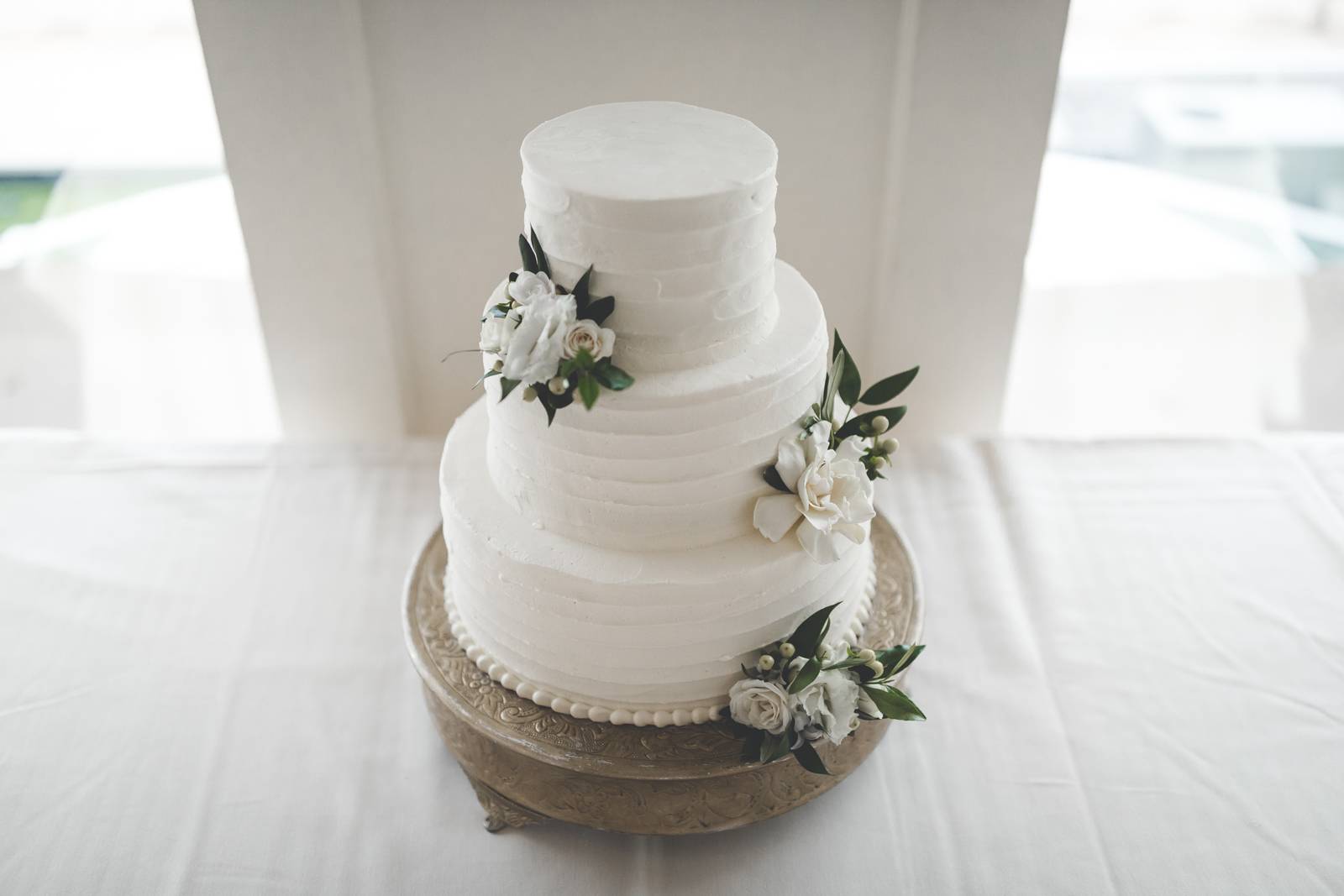 white wedding cake