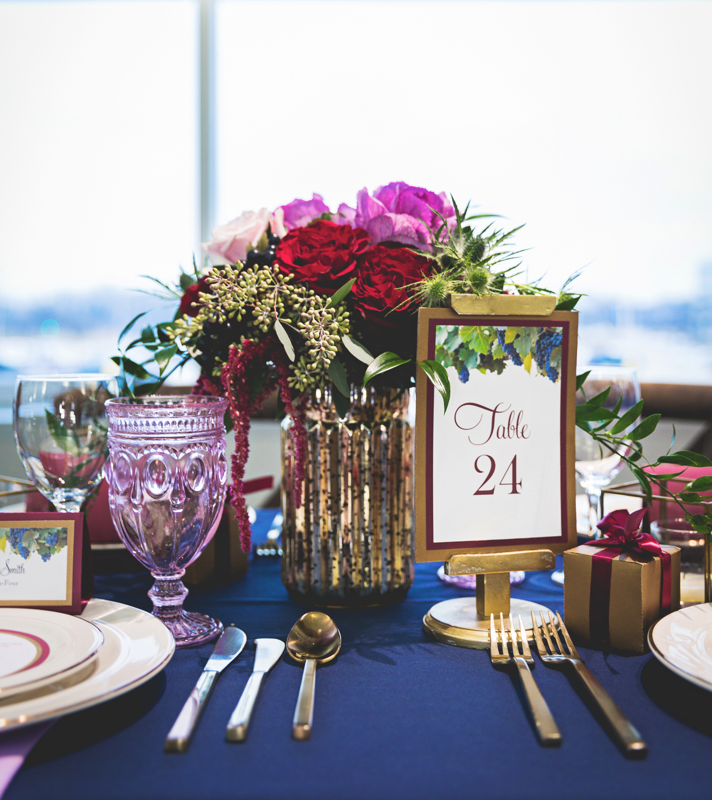 Marsala, amethyst, wedding inspiration, Madison, wine, wedding table, wedding decor, table number, e