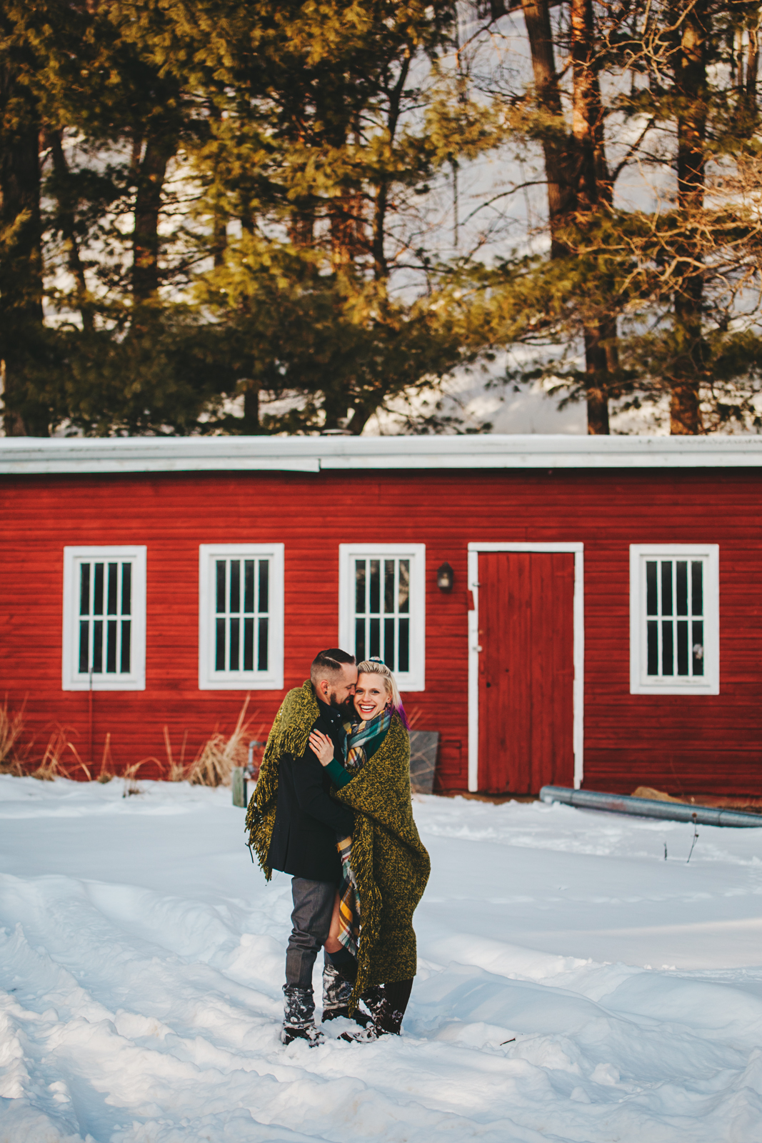 snow engagement, wisconsin engagement, winter engagement