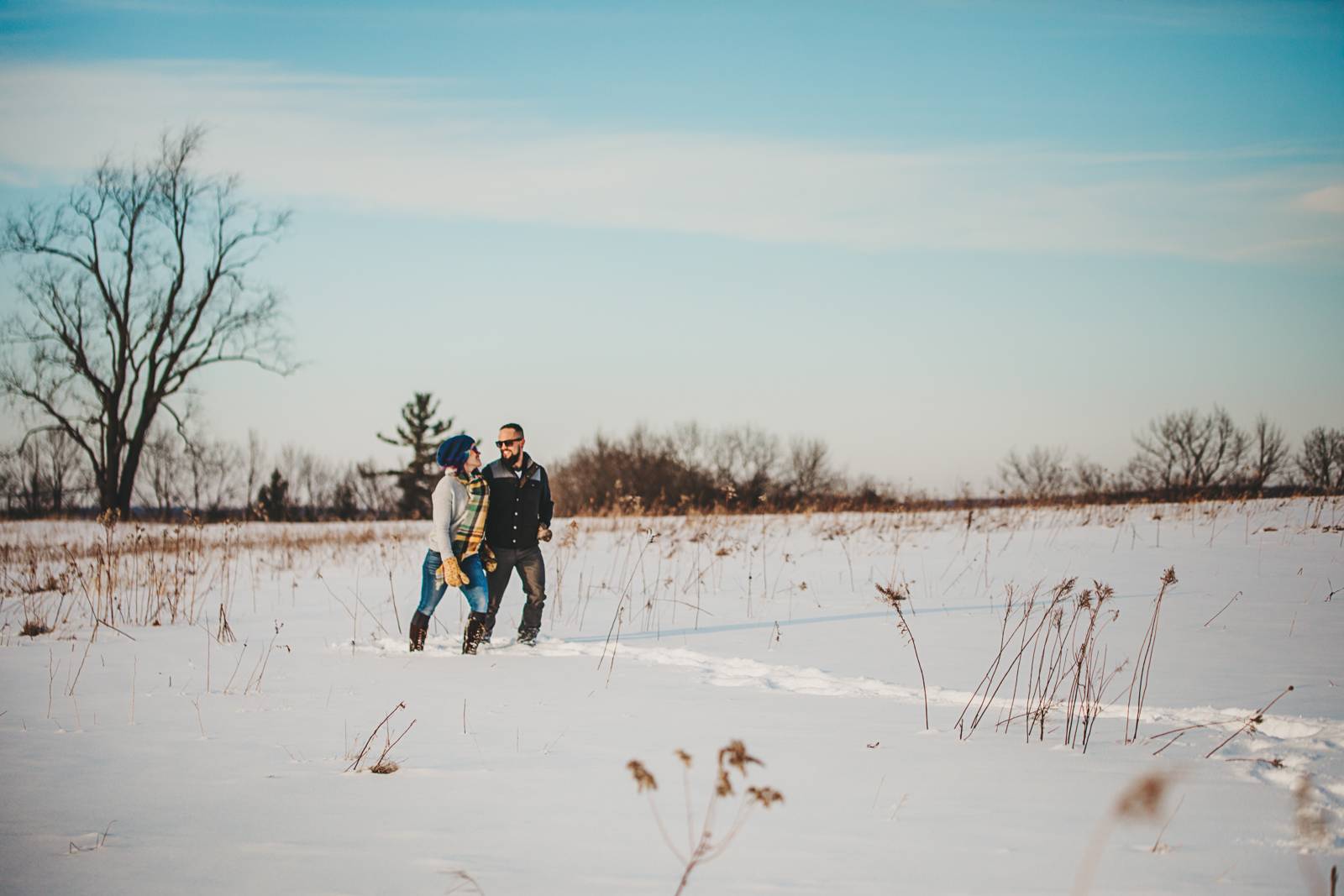 snow engagement, wisconsin engagement, winter engagement