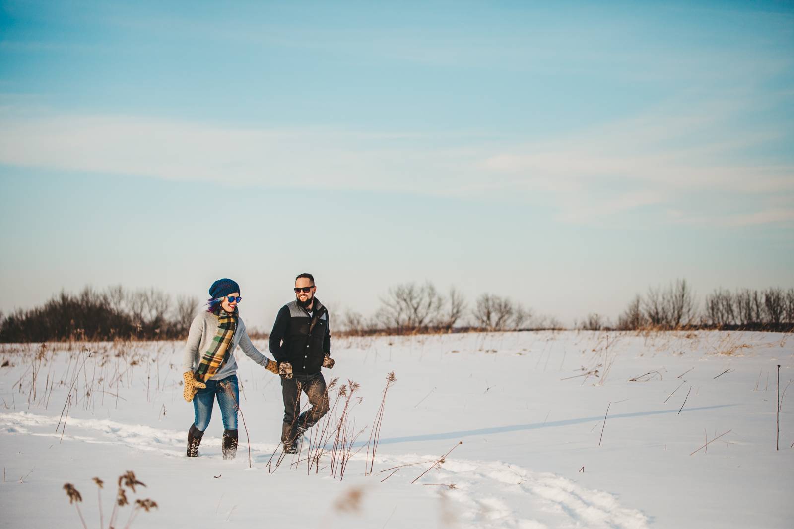 snow engagement, wisconsin engagement, winter engagement