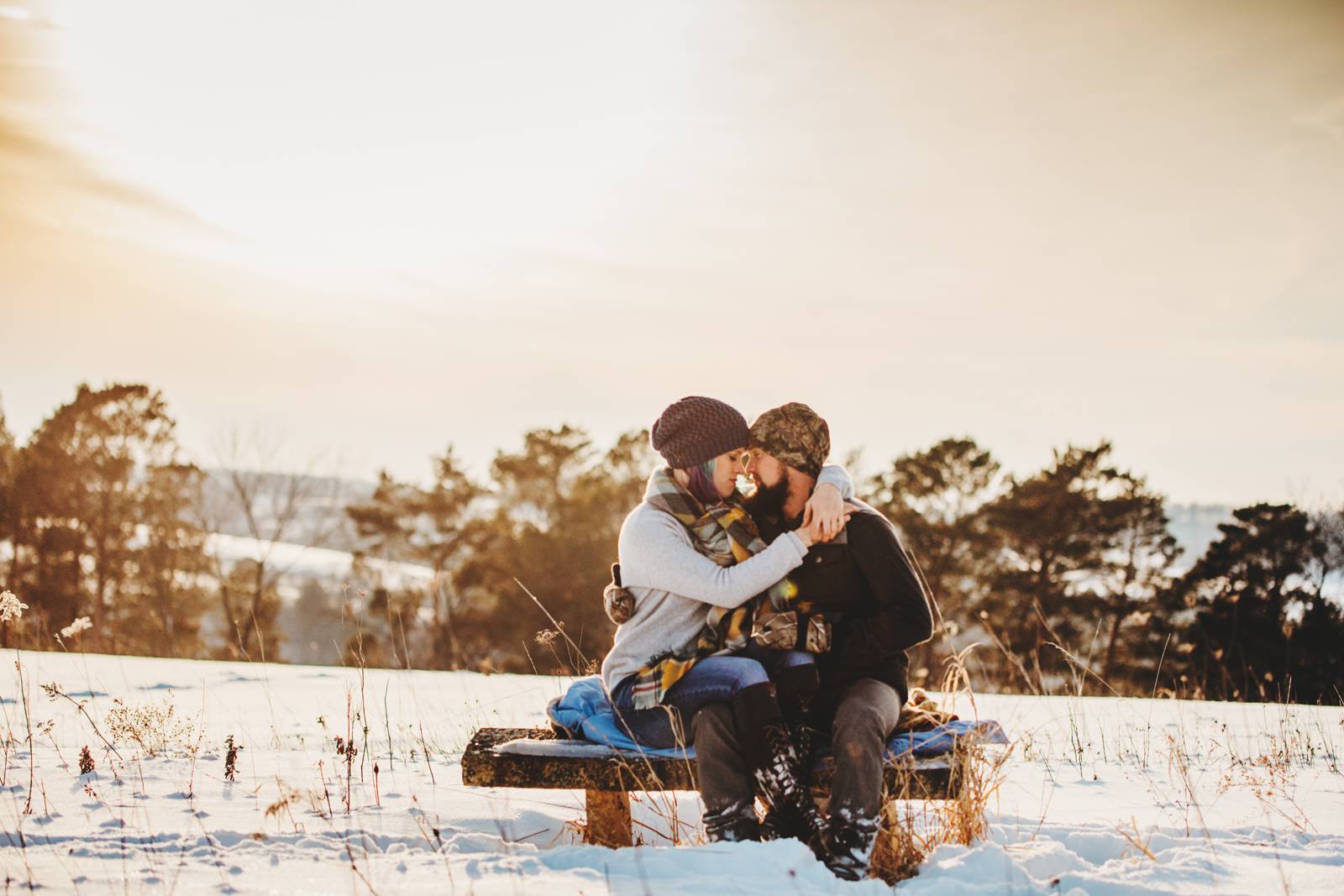 snow engagement, wisconsin engagement, winter engagement